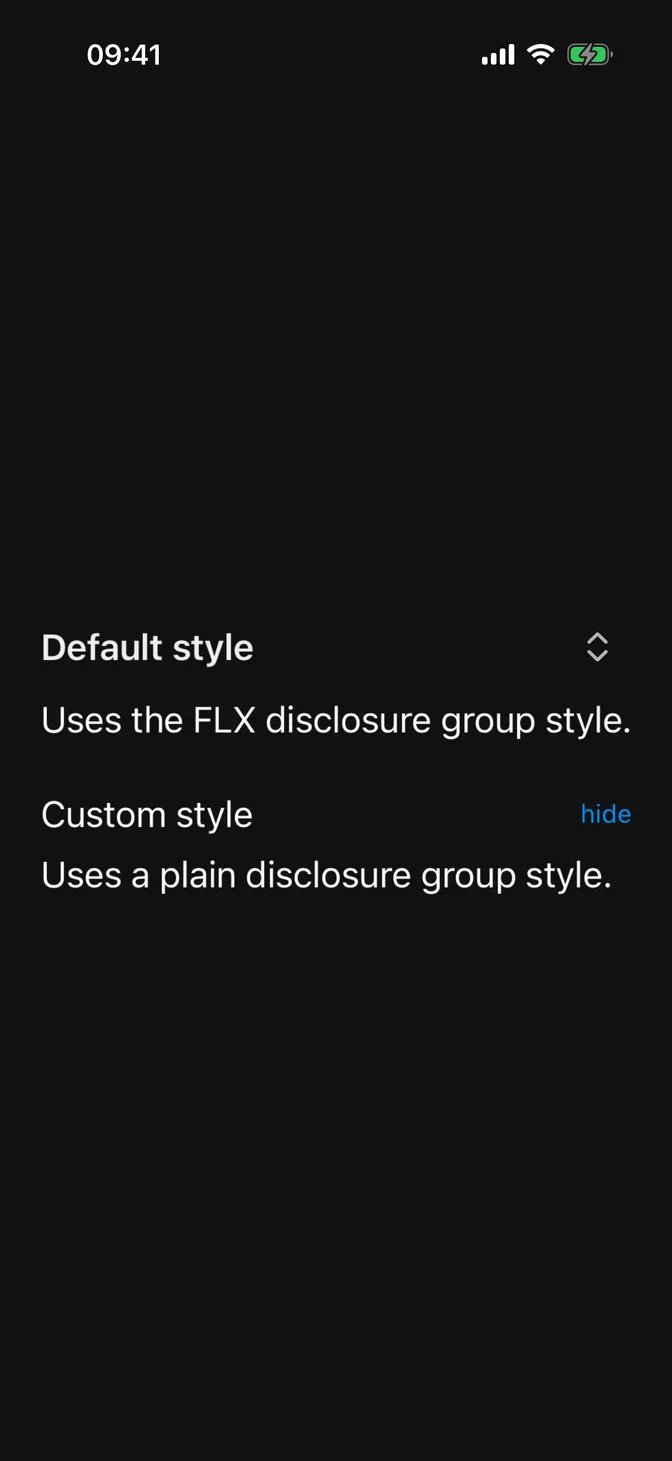 FLXCollapsible custom styling