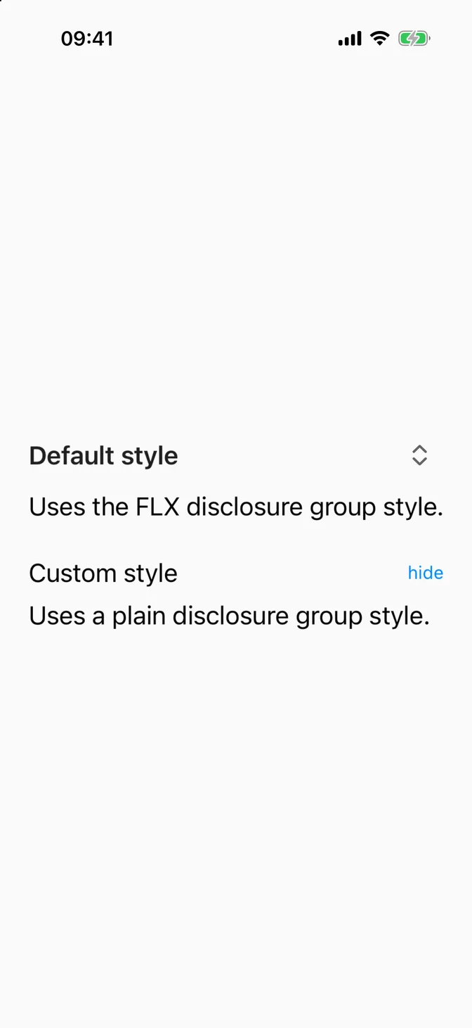 FLXCollapsible custom styling