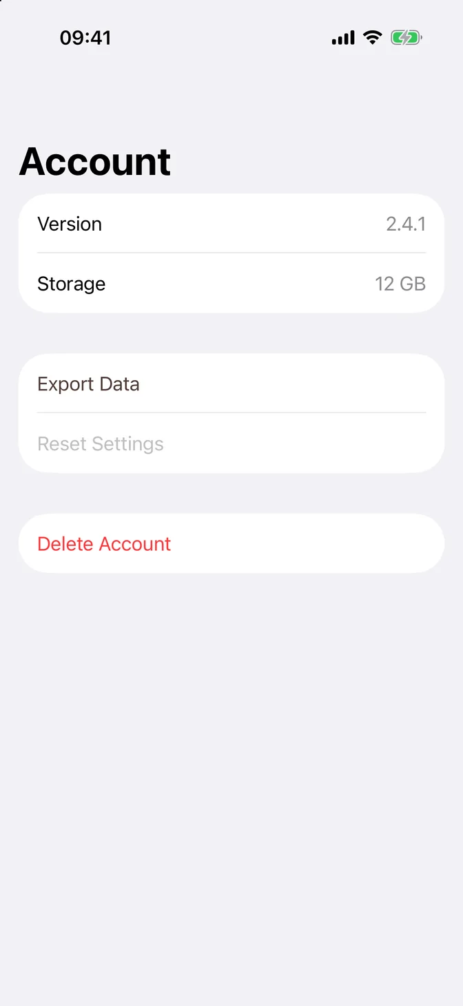 Form with read-only values, buttons, and a destructive button