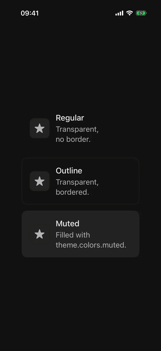 FLXItem variants