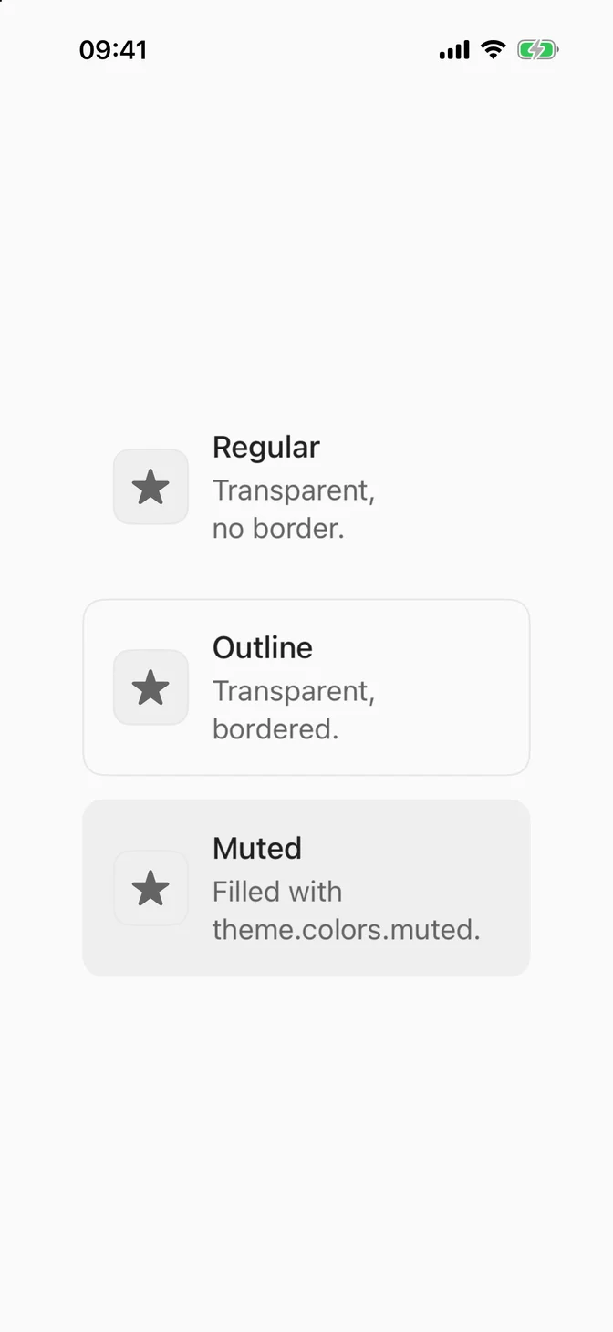 FLXItem variants