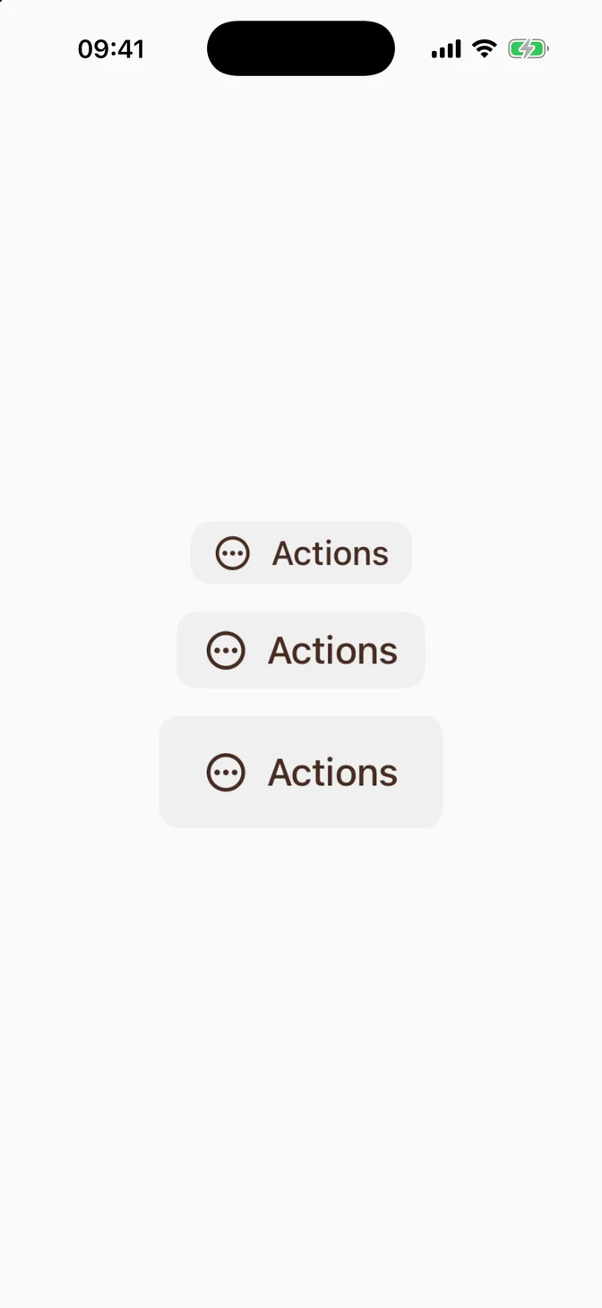FLXMenu sizes