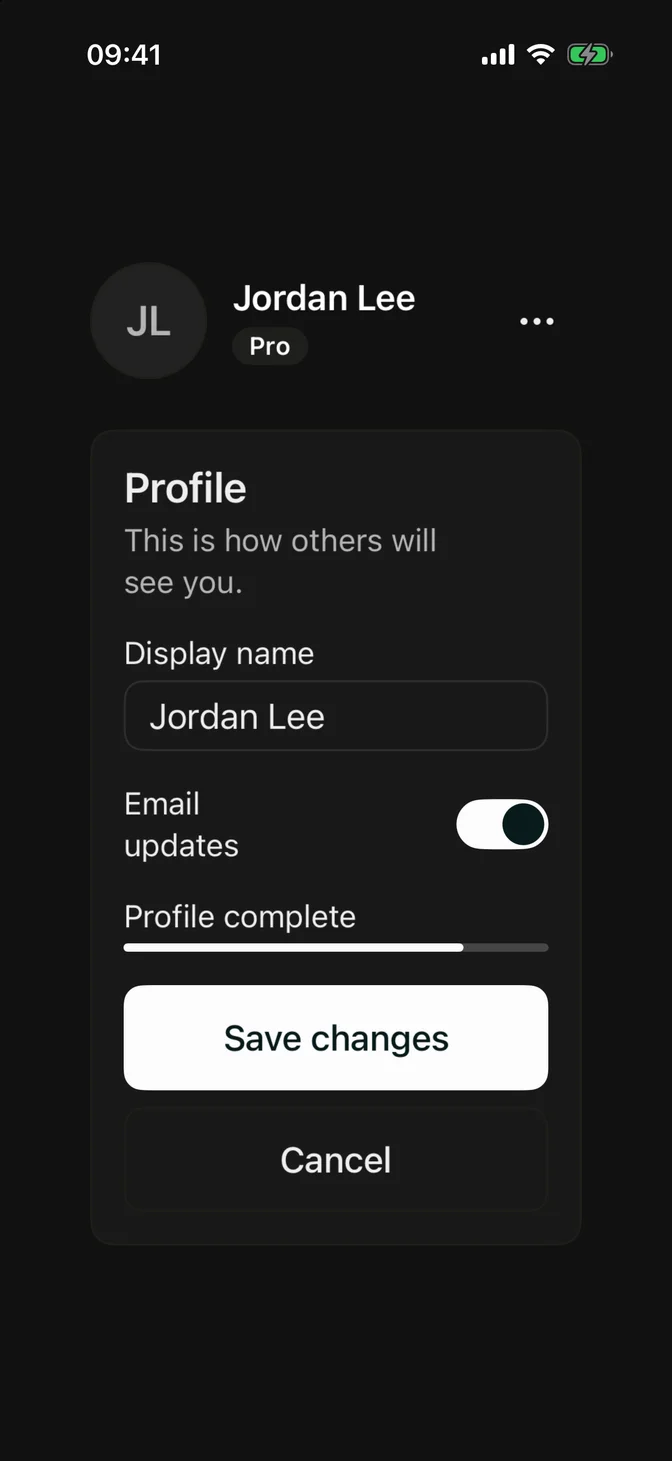 FLXTheme.default preset on iPhone