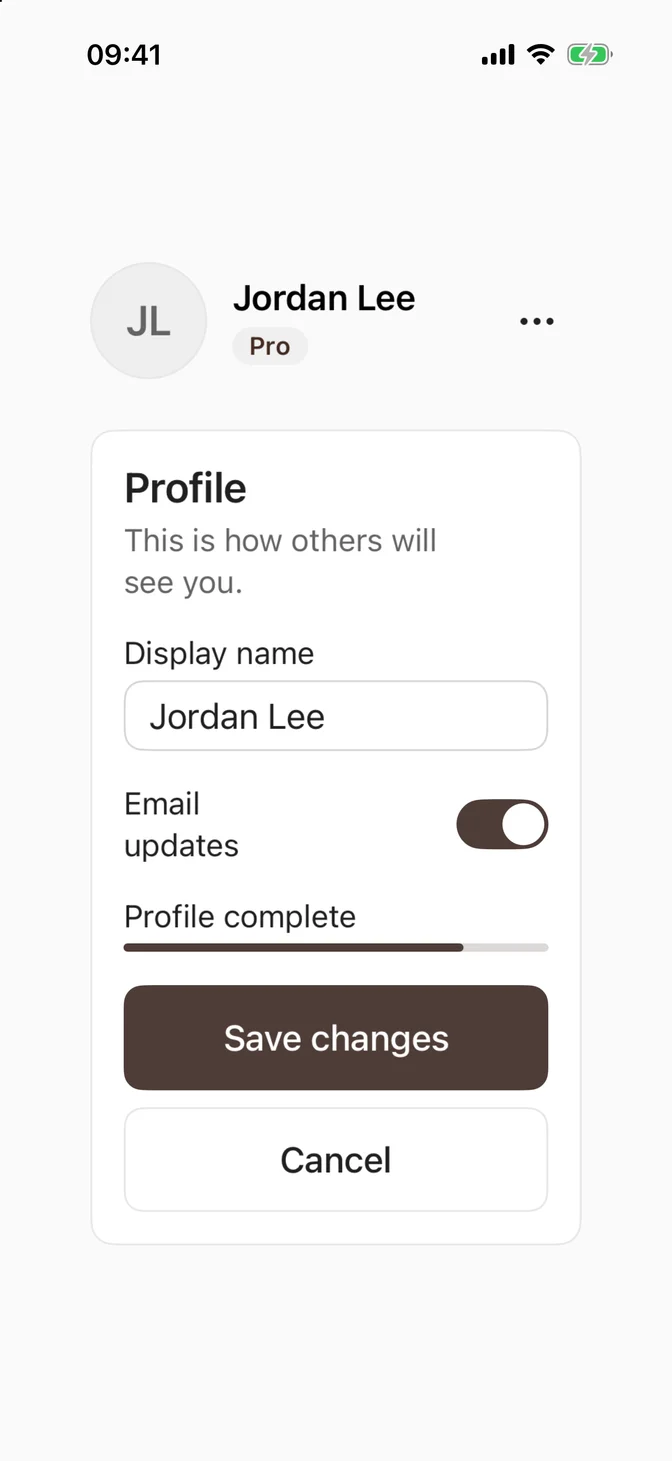 FLXTheme.default preset on iPhone