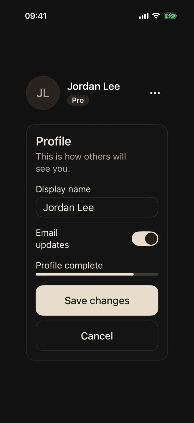FLXTheme.sienna preset on iPhone