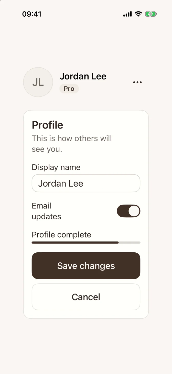 FLXTheme.sienna preset on iPhone