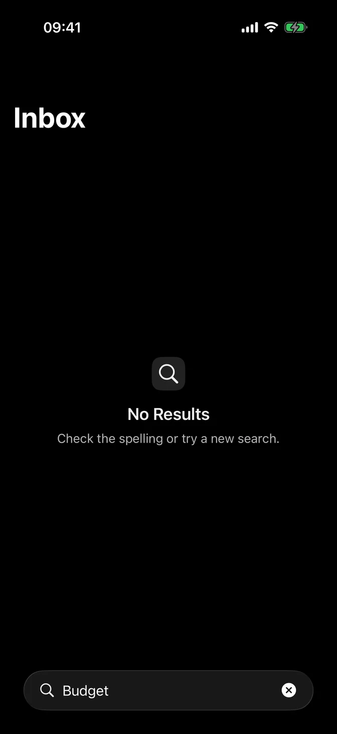 Search with no results and an empty state
