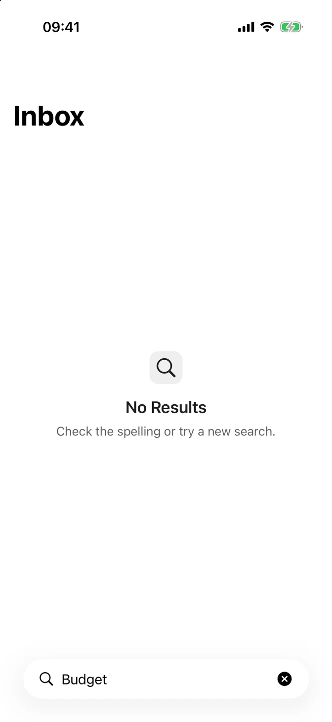 Search with no results and an empty state