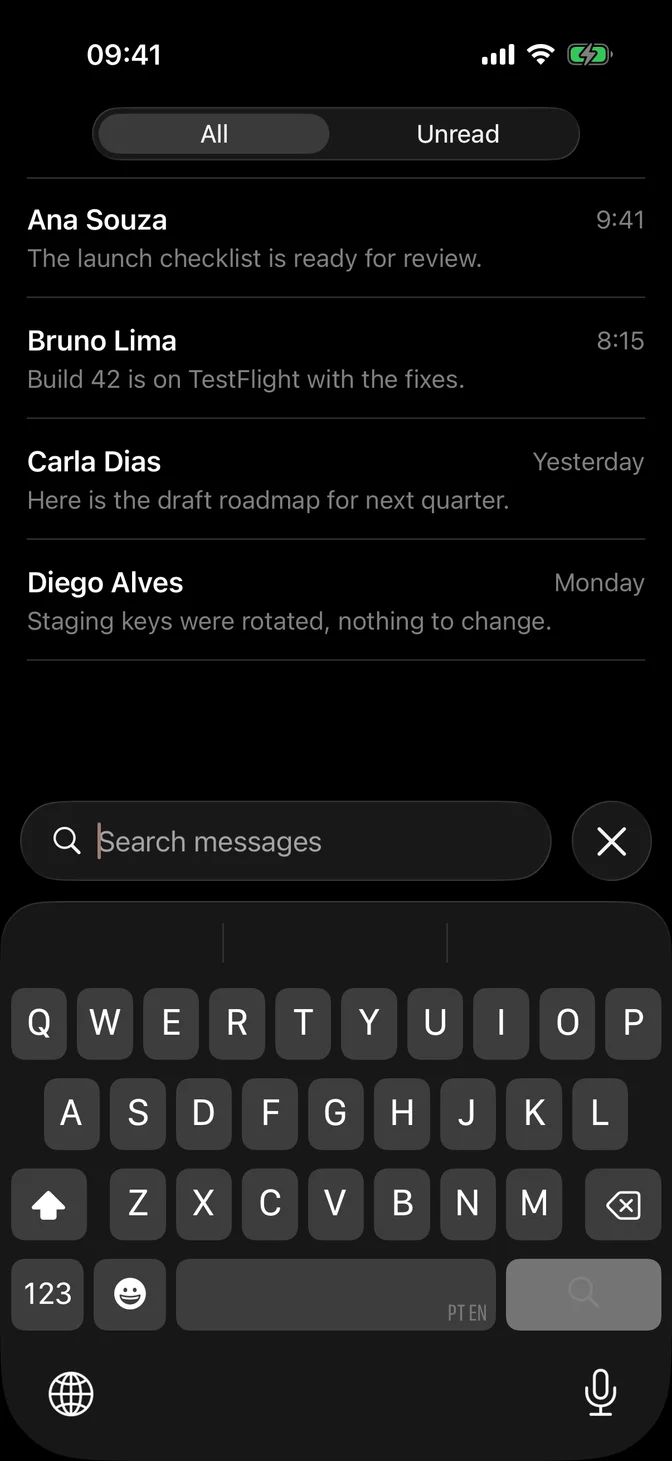 Search with All and Unread scopes