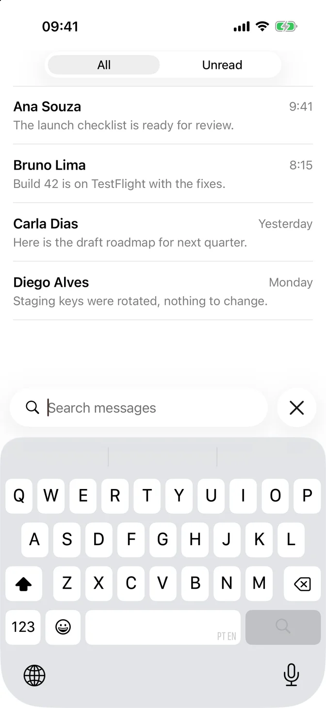 Search with All and Unread scopes