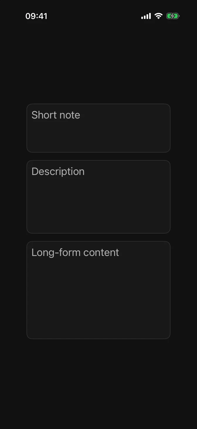 FLXTextEditor sizes