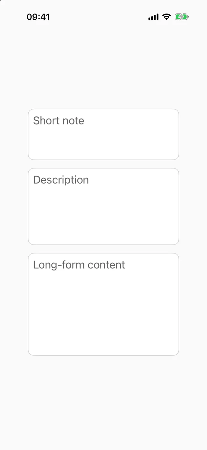 FLXTextEditor sizes